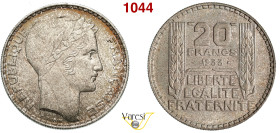 FRANCIA - 20 Franchi 1933 KM. 879 Gad. 852 Ag 19,97 g 35 mm • Bella patina q.FDC