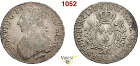 FRANCIA - LUIGI XVI (1774-1793) Scudo 1786, Q, Perpignan Gad. 356 Ag 29,33 g 41,9 mm • Bella patina con iridescenze al D/ BB