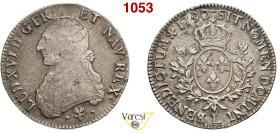 FRANCIA - LUIGI XVI (1774-1793) Scudo 1790, L, Bayonne Gad. 356 Ag 29,11 g 42,2 mm • Patina di monetiere BB