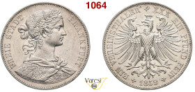 GERMANIA - Frankfurt - Vereinstaler 1859 Dav. 649 Ag 18,54 g 33 mm SPL