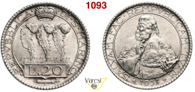 SAN MARINO - REPUBBLICA 20 Lire 1935, Roma Pagani 345 Ag 15,08 g 36 mm SPL÷FDC