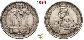 SAN MARINO - REPUBBLICA 20 Lire 1935, Roma Pagani 345 Ag 14,94 g 41 mm BB÷SPL