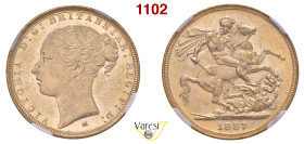 AUSTRALIA - Vittoria d'Hannover (1837-1901) Sovereign 1887, Melbourne Au NGC MS62+