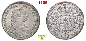 AUSTRIA - Maria Teresa d'Asburgo (1740-1780) Quarto Tallero 1742, Hall 7,26 g 30,3 mm Ag SPL