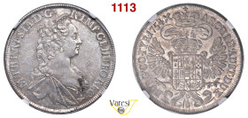 AUSTRIA - Maria Teresa d'Asburgo (1740-1780) Mezzo Tallero 1754, Vienna Herinek 619
 Ag NGC AU58