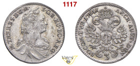 AUSTRIA - Maria Teresa d'Asburgo (1740-1780) 3 Kreuzer 1764/3, Hall Herinek 1270
 Ag 1,62 g 24,6 mm m.SPL