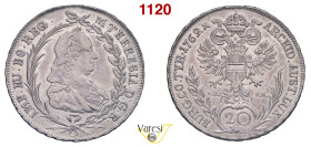 AUSTRIA - Maria Teresa d'Asburgo (1740-1780) 20 Kreuzer 1769, Hall Herinek 1175
 Ag 3,90 g 25,8 mm m.SPL