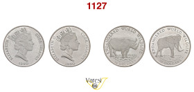 COOK ISLANDS - Elisabetta II (1952-2023) 50 Dollari 1990 (2 pezzi) Davenport 1122 Ag q.FDC