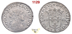FRANCIA - Anna Maria Luisa d'Orleans (1650-1693) 1/12 d'Ecu o Luigino 1665, Dombes 2,02 g 21,3 mm Ag q.SPL