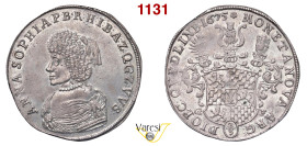 GERMANIA - Quedlinburg, Anna Sophia Pfalz-Birkenfeld (1645-1680) 2/3 di Tallero 1675 19,06 g 40 mm Ag q.SPL