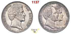 GERMANIA - Baviera, Ludovico I (1825-1848) Doppio Tallero 1842 "Massimiliano e Maria", Monaco Davenport 615 37,15 g 38 mm Ag BB÷SPL