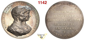 GERMANIA - Prussia, Guglielmo II e Augusta Vittoria (1888-1918) Medaglia (1906) per le nozze d'oro. Opus Weigand, Ag 45 mm q.FDC