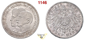 GERMANIA - Anhalt Dessau, Duca Friedrich II (1904-1918) 5 Mark 1914, Berlino Davenport 512 Ag 27,76 g 38,1 mm q.FDC