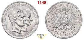 GERMANIA - Braunschweig, Ernesto Augusto e Vittoria Luisa (1913-1916) 5 Mark 1915, Berlino Davenport 638 Ag 27,76 g 38,1 mm FDC