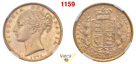 GRAN BRETAGNA - Vittoria d'Hannover (1837-1901) Sovereign 1871, Londra Au NGC MS64