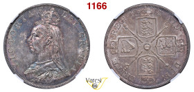 GRAN BRETAGNA - Vittoria d'Hannover (1837-1901) 4 Shillings 1887, Londra Spink 3923 Ag NGC MS64