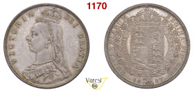 GRAN BRETAGNA - Vittoria d'Hannover (1837-1901) Half crown 1887, Londra Spink 3924 Ag 14,12 g 32,2 mm MS62