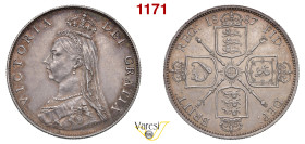 GRAN BRETAGNA - Vittoria d'Hannover (1837-1901) Florin 1887, Londra Spink 3925 Ag 11,31 g 29,3 mm q.FDC