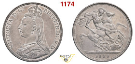 GRAN BRETAGNA - Vittoria d'Hannover (1837-1901) Crown 1889, Londra Davenport 107 Ag 28,26 g 38,7 mm m.SPL