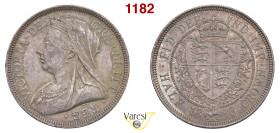 GRAN BRETAGNA - Vittoria d'Hannover (1837-1901) Half crown 1893, Londra Spink 3938 Ag 14,17 g 32,1 mm q.FDC