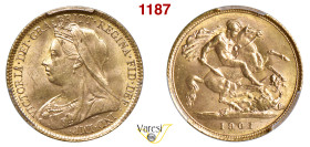 GRAN BRETAGNA - Vittoria d'Hannover (1837-1901) Half Sovereign 1901, Londra Spink 3878 Ag PCGS MS64