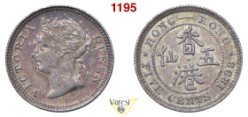 HONG KONG - Vittoria d'Hannover (1837-1901) 5 Centesimi 1898, Londra Spink 3864 1,34 g 15,5 mm Ag SPL