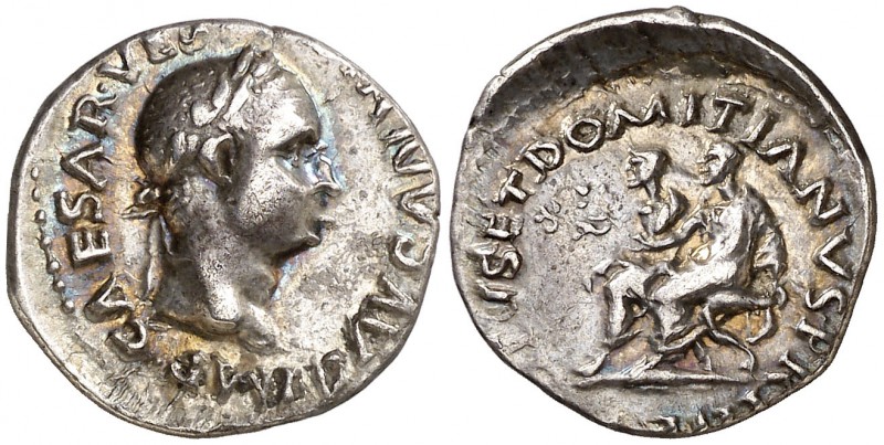 (69-70 d.C.). Vespasiano, Tito y Domiciano. Tarraco. Denario. (Spink falta) (S. ...