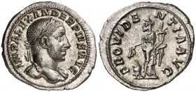 (232 d.C.). Alejandro Severo. Denario. (Spink 7922) (S. 501b) (RIC. 250). 2,78 g. Bella. EBC+/EBC.