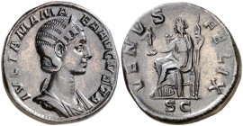 (224 d.C.). Julia Mamaea. Sestercio. (Spink 8233) (Co. 69) (RIC. 701). 20,55 g. Atractiva. EBC-.