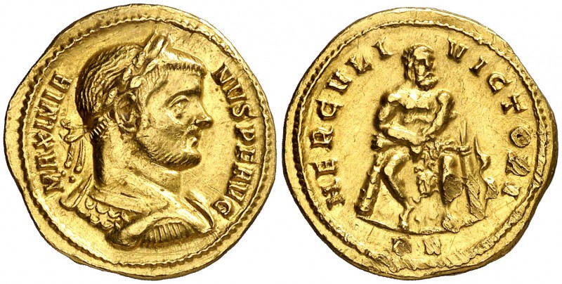 (293-294 d.C.). Maximiano Hércules. Treveri. Áureo. (Spink 13032 var) (Co. 306 v...