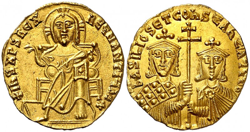 Basilio I y Constantino VII (869-879). Constantinopla. Sólido. (Ratto 1858) (S. ...