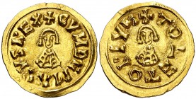 Gundemaro (610-612). Toleto (Toledo). Triente. (CNV. 192.1) (R.Pliego 224b). 1,49 g. MBC+.