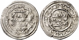 AH 402. Califato. Hixem II, 2º reinado. Al Andalus. Dirhem. (V. 703) (Fro. 20) (Prieto 13b) 3,41 g. Rara. MBC+.