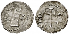 Comtat de Girona. Ramon Berenguer IV (1131-1162). Girona. Diner. (Cru.V.S. 77) (Balaguer 25, mismo ejemplar) (Cru.C.G. 1848). 0,31 g. Muy buen ejempla...