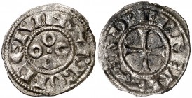 Vescomtat de Narbona. Ermengarda (1143-1192). Narbona. Diner. (Cru.V.S. 161) (Cru.Occitània 52) (Cru.C.G. 2028). 0,77 g. Escasa. MBC/MBC-.