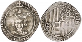 Alfons IV (1416-1458). Àquila. Ral. (Cru.V.S. 897) (Cru.C.G. 2940) (MIR. 78 var). 2,35 g. Recortada. Rara. MBC-.