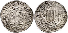 Joan II (1458-1479). Sicília. Pirral. (Cru.V.S. 972) (Cru.C.G. 3011) (MIR. 230/1). 2,66 g. La S de SICILIE rectificada sobre una X. Bella. Escasa así....