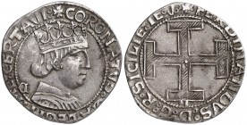 Ferran I de Nàpols (1458-1494). Nàpols. Coronat. (Cru.V.S. 1006 var) (Cru.C.G. 3417 var) (MIR 68/12). 3,28 g. Ex Áureo 18/12/2007, nº 140. MBC.