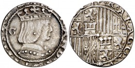 Ferran II (1479-1516). Nàpols. Carlí. (Cru.V.S. 1289) (Cru.C.G. 3189) (MIR. 116/1). 2,50 g. Algo recortada. Rara. (MBC+).