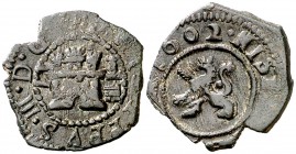 1602. Felipe III. Segovia. Castillejo. 2 maravedís. (Cal. 828) (J.S. D-189) (Seb. 300). 1,17 g. Buen ejemplar. Escasa así. MBC+.