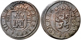 1603. Felipe III. Segovia. 8 maravedís. (Cal. 759) (J.S. D-216) (Seb. 235). 5,77 g. Bella. Escasa así. EBC-.
