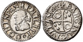 1613. Felipe III. Barcelona. 1/2 croat. (Cal. 537) (Cru.C.G. 4342g). 1,60 g. Bella. Brillo original. Escasa así. EBC+.