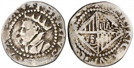 s/d. Felipe III. Mallorca. 1/2 real. (Cal. 1144, de Felipe IV) (Cru.C.G. 4347). 1,08 g. Ex Áureo 28/09/1993, nº 675. Rara. MBC-.