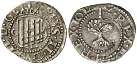 1612. Felipe III. Zaragoza. 1/2 real. (Cal. 586) (Cru.C.G. 4406). 1,64 g. Macuquina. Buen ejemplar. Ex Colección Crusafont 27/10/2011, nº 1193. Rara y...