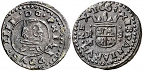 1663. Felipe IV. Trujillo. M. 8 maravedís. (Cal. 1641) (J.S. M-736) (Seb. 774). 1,99 g. Bella. Escasa así. EBC/EBC+.