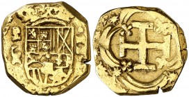 (¿1686?). Carlos II. (Madrid). JM. 2 escudos. (Cal. tipo 35, dice ensayador M). 6,73 g. Leones y castillos. Ex Áureo 05/04/1995, nº 400 (cómo Felipe I...