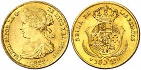 1862. Isabel II. Madrid. 100 reales. (Cal. 27). 8,35 g. Bella. EBC+.