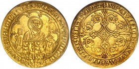s/d (1355-1383). Bélgica. Brabante. Juana y Wenceslao. 1 pietro de oro. (Fr. 11). AU. En cápsula de la NGC como MS62, nº 583990-007. Muy bella. Ex Sta...