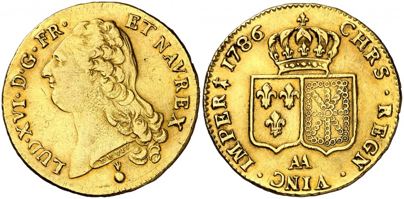1786. Francia. Lluís XVI. AA (Metz). Doble luis de oro. (Fr. 474) (Kr. 592.2). 1...