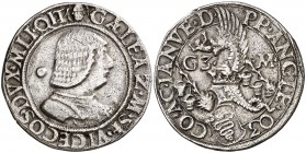 s/d. Italia. Milán. Galeazzo Maria Sforza (1468-1476). 1 testone. (MIR. 201/2). AG. 9,47 g. Escasa. MBC.